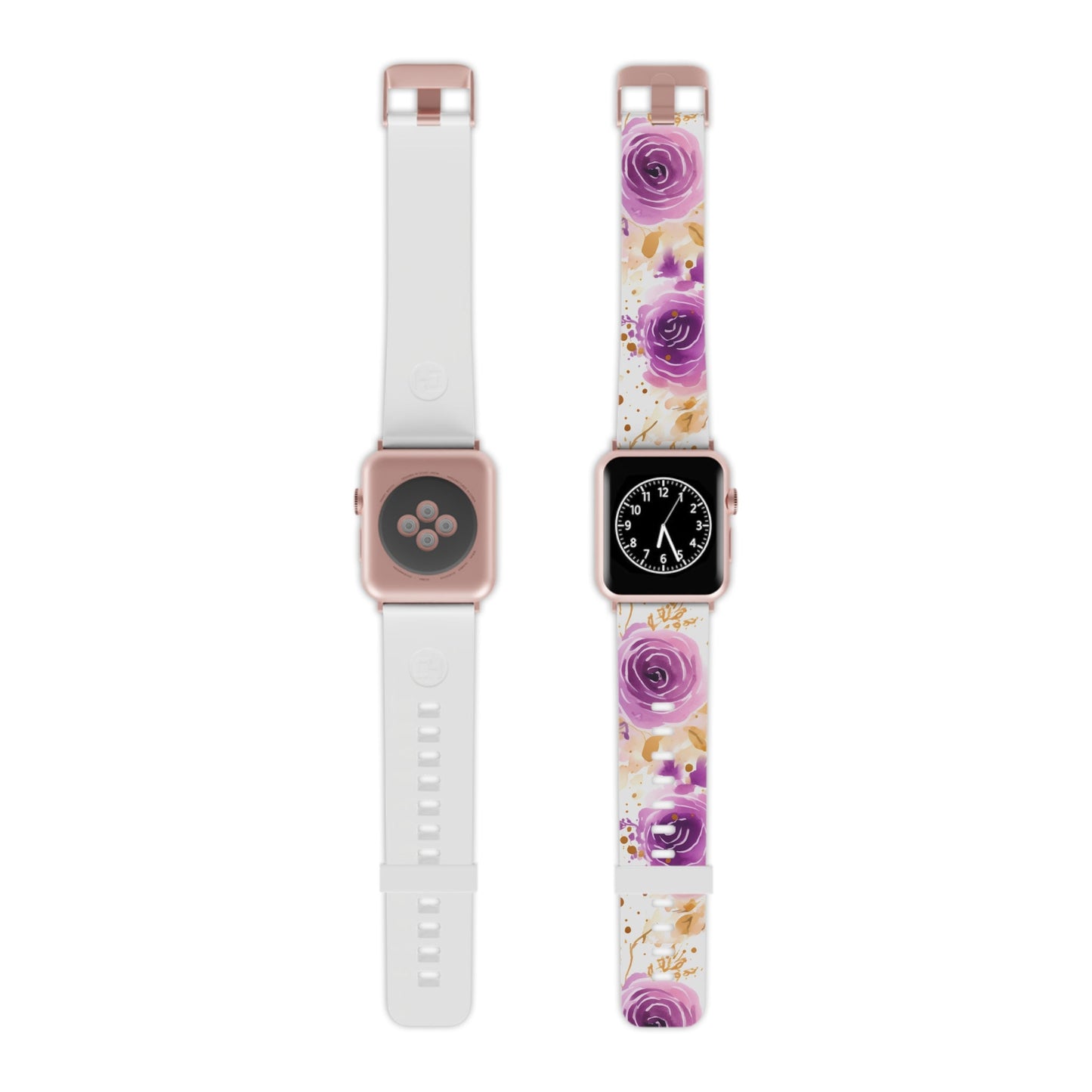 Soft Purple & Gold Floral Splash Apple Watch Band - BOGO Cases