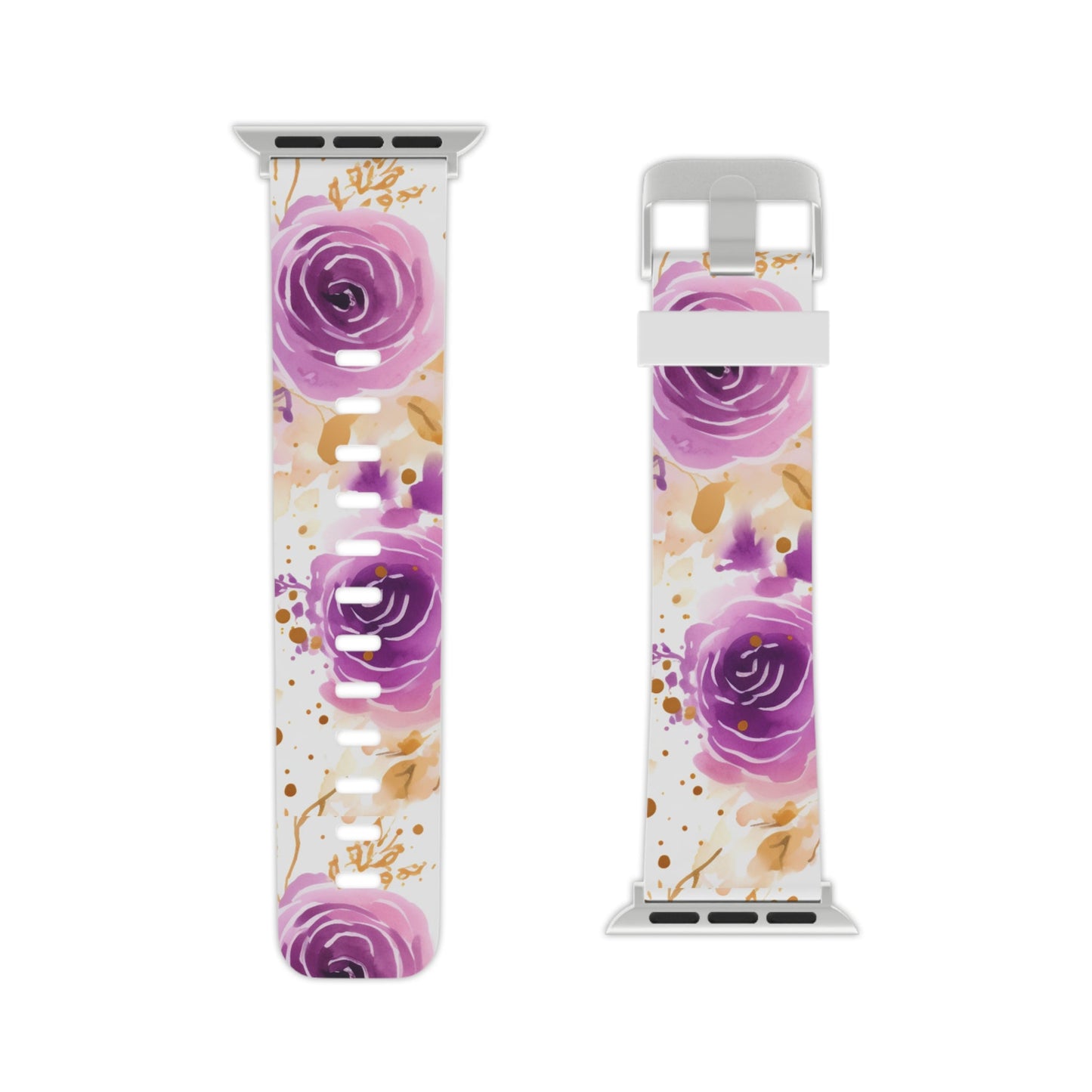 Soft Purple & Gold Floral Splash Apple Watch Band - BOGO Cases