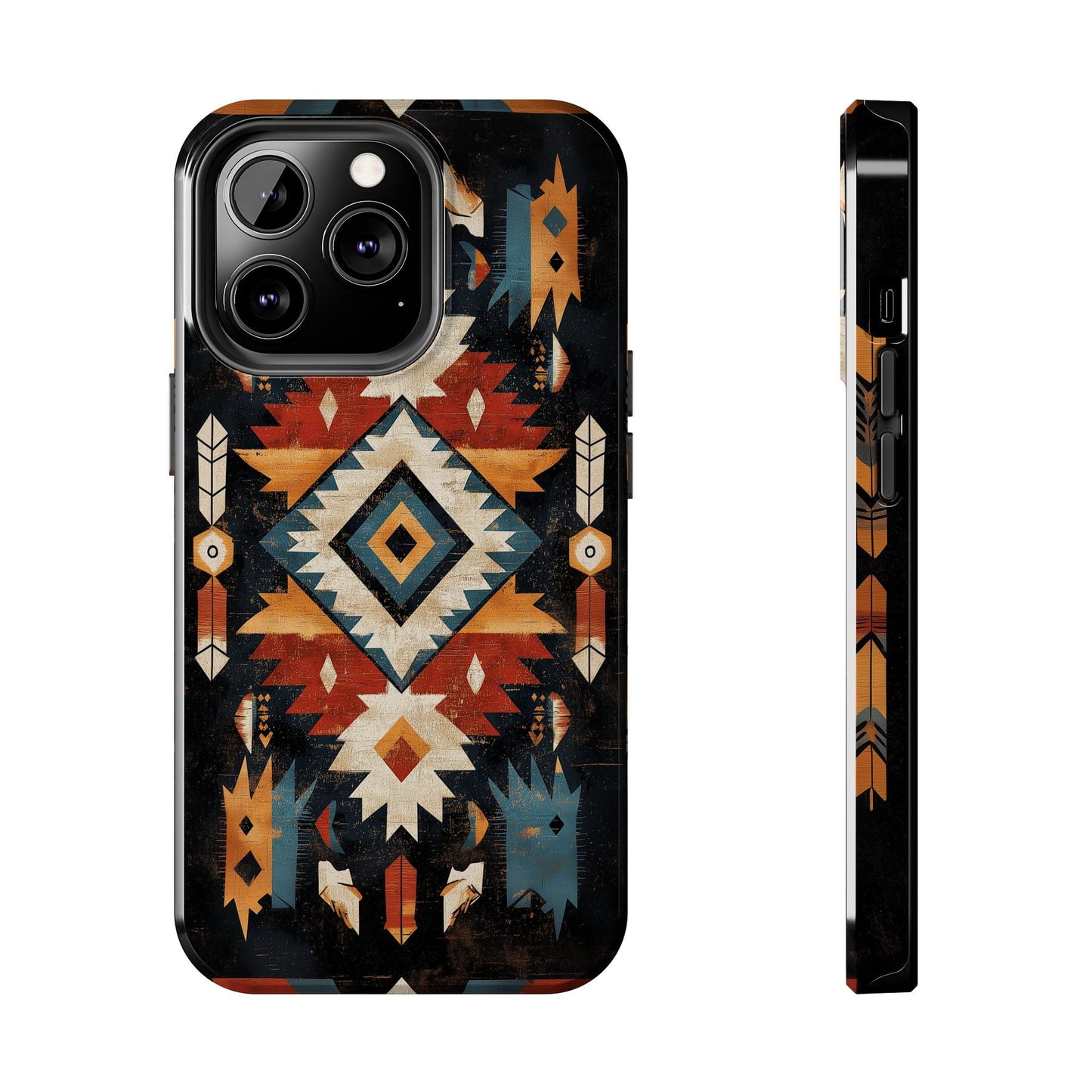 Southwestern Arrow & Diamond Tough iPhone Case – Bold Tribal Design, Dual - Layer Protection - BOGO Cases