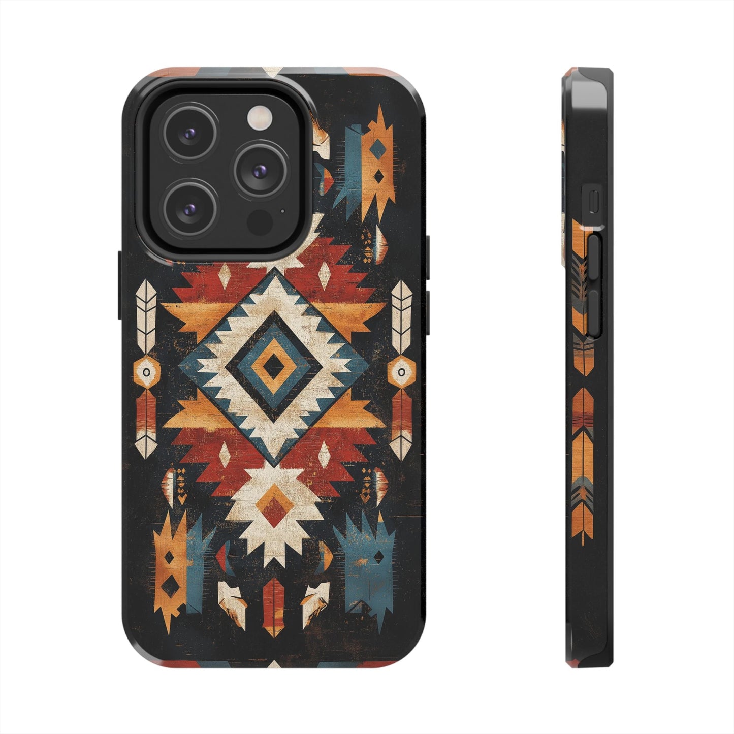 Southwestern Arrow & Diamond Tough iPhone Case – Bold Tribal Design, Dual - Layer Protection - BOGO Cases