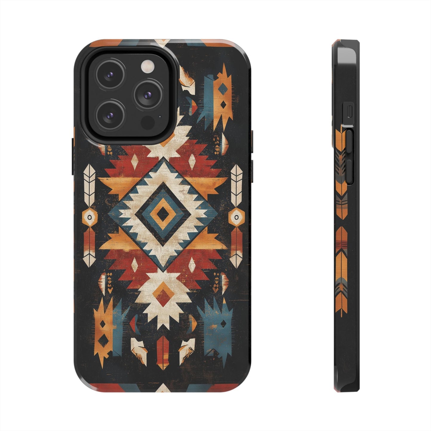 Southwestern Arrow & Diamond Tough iPhone Case – Bold Tribal Design, Dual - Layer Protection - BOGO Cases