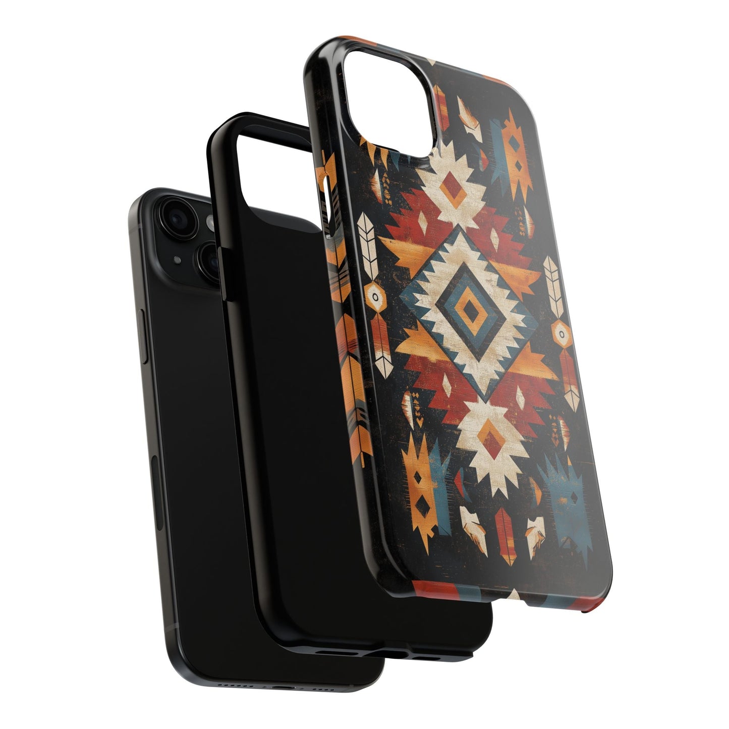 Southwestern Arrow & Diamond Tough iPhone Case – Bold Tribal Design, Dual - Layer Protection - BOGO Cases