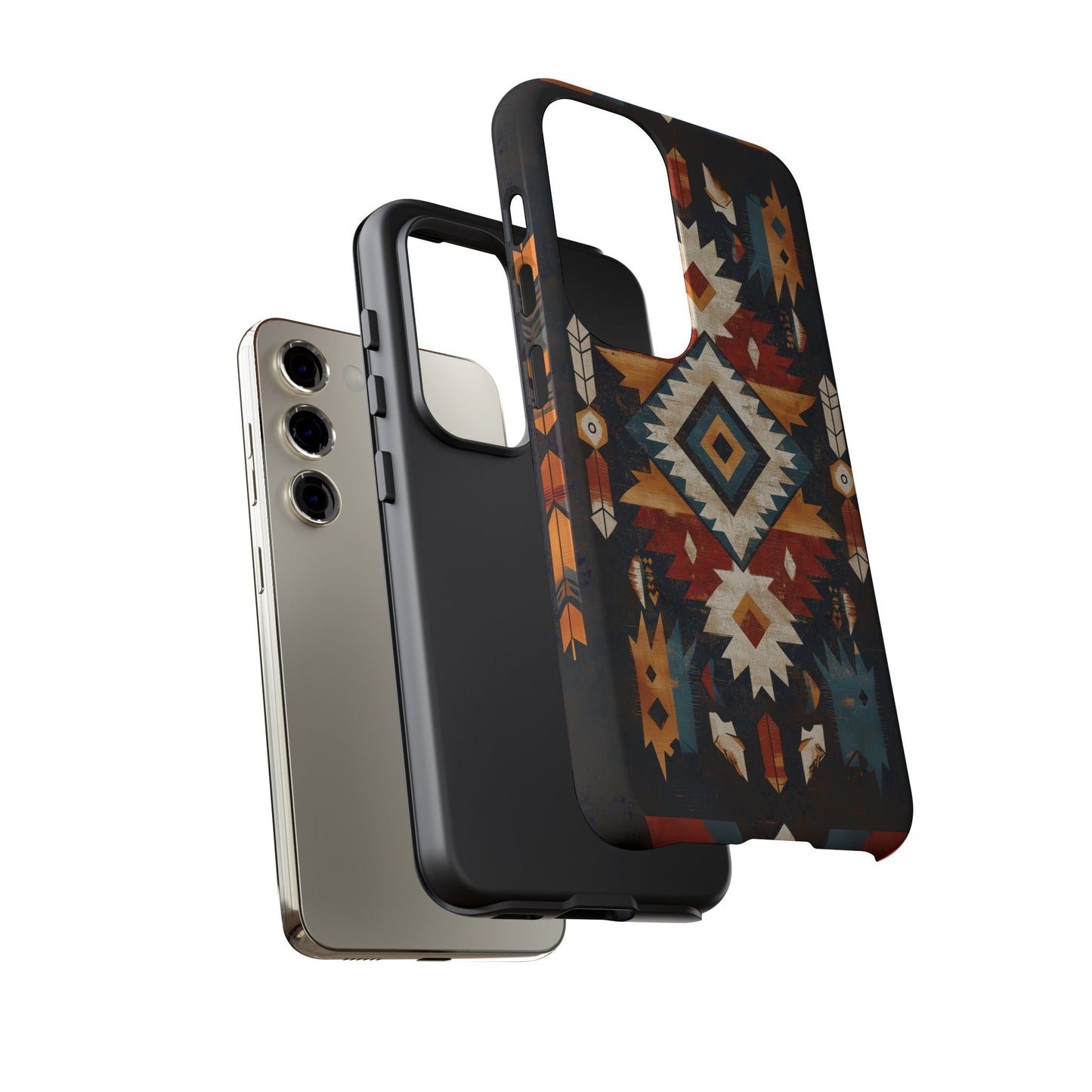 Southwestern Arrow & Diamond Tough Samsung Galaxy Case – Bold Tribal Design, Dual - Layer Protection - BOGO Cases