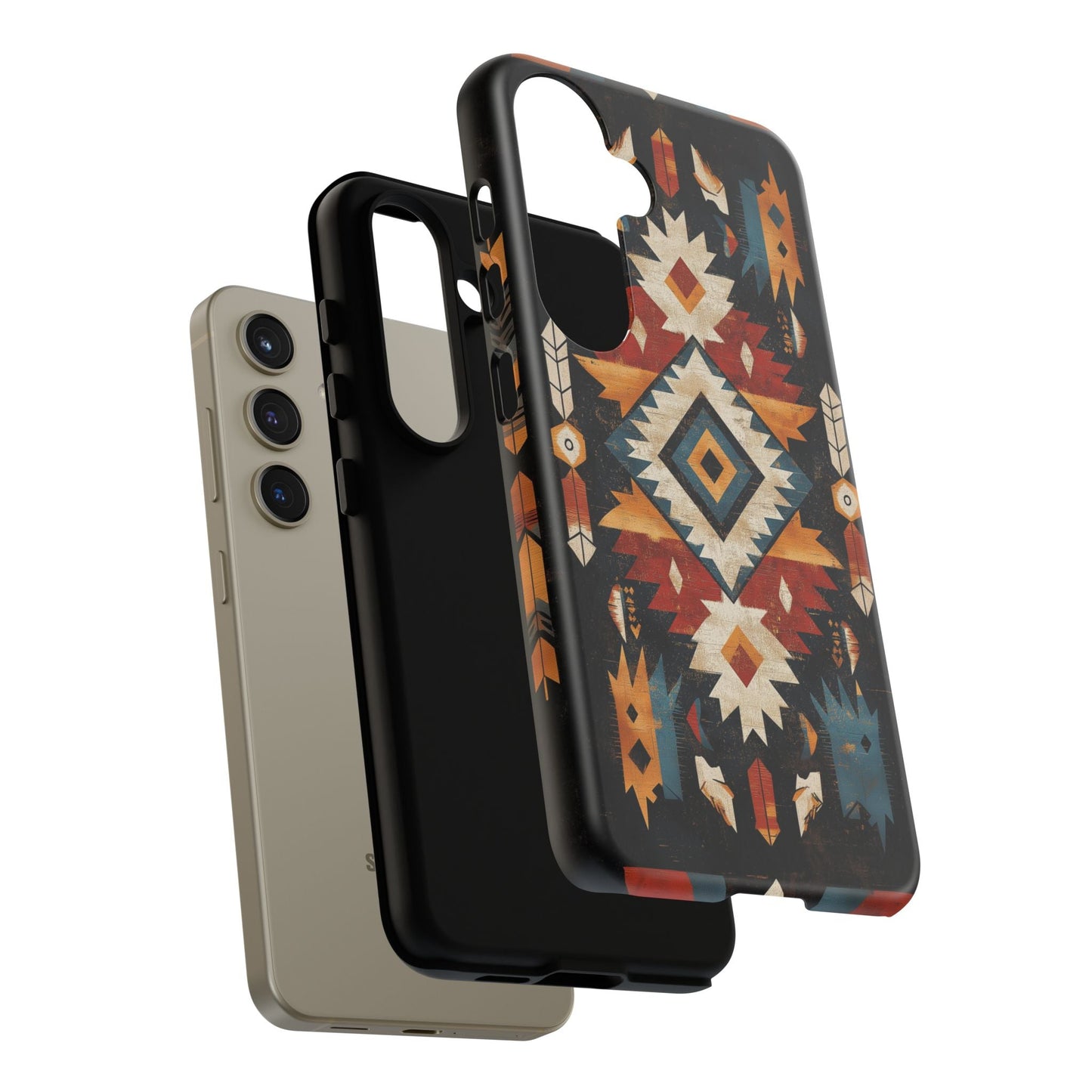 Southwestern Arrow & Diamond Tough Samsung Galaxy Case – Bold Tribal Design, Dual - Layer Protection - BOGO Cases