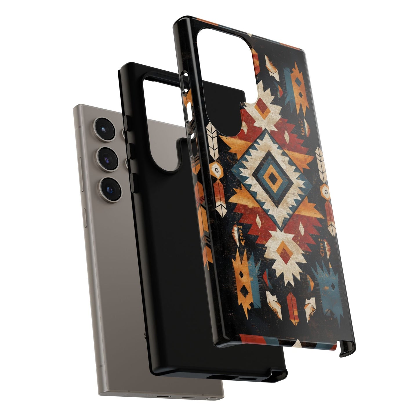 Southwestern Arrow & Diamond Tough Samsung Galaxy Case – Bold Tribal Design, Dual - Layer Protection - BOGO Cases