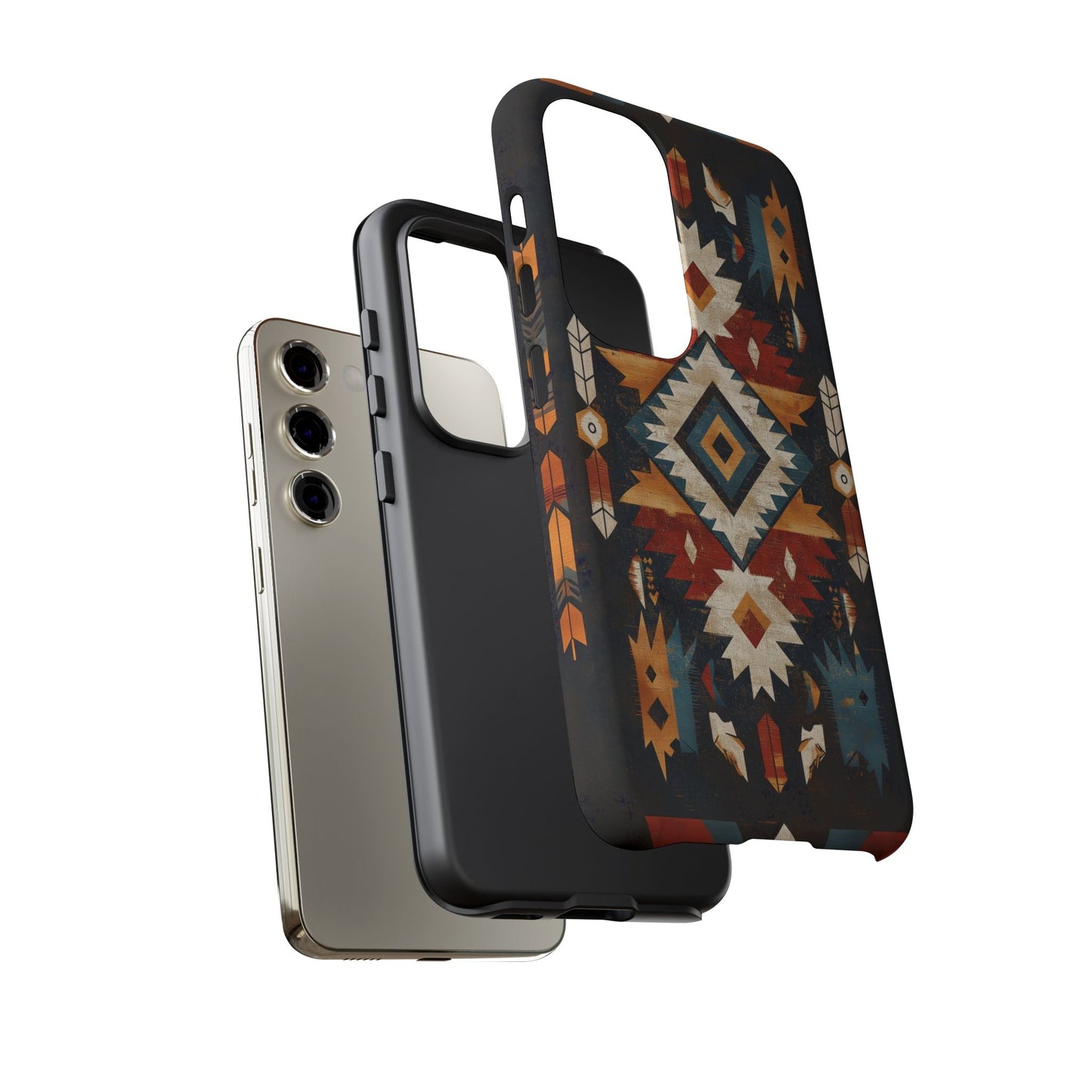 Southwestern Arrow & Diamond Tough Samsung Galaxy Case – Bold Tribal Design, Dual - Layer Protection - BOGO Cases