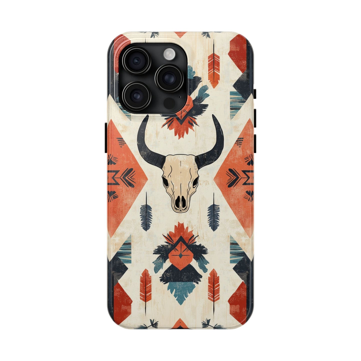 Southwestern Boho Skull Tough iPhone Case – Durable Matte Finish, Dual - Layer Protection - BOGO Cases