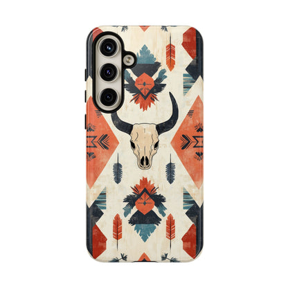 Southwestern Boho Skull Tough iPhone Case – Durable Matte Finish, Dual - Layer Protection - BOGO Cases