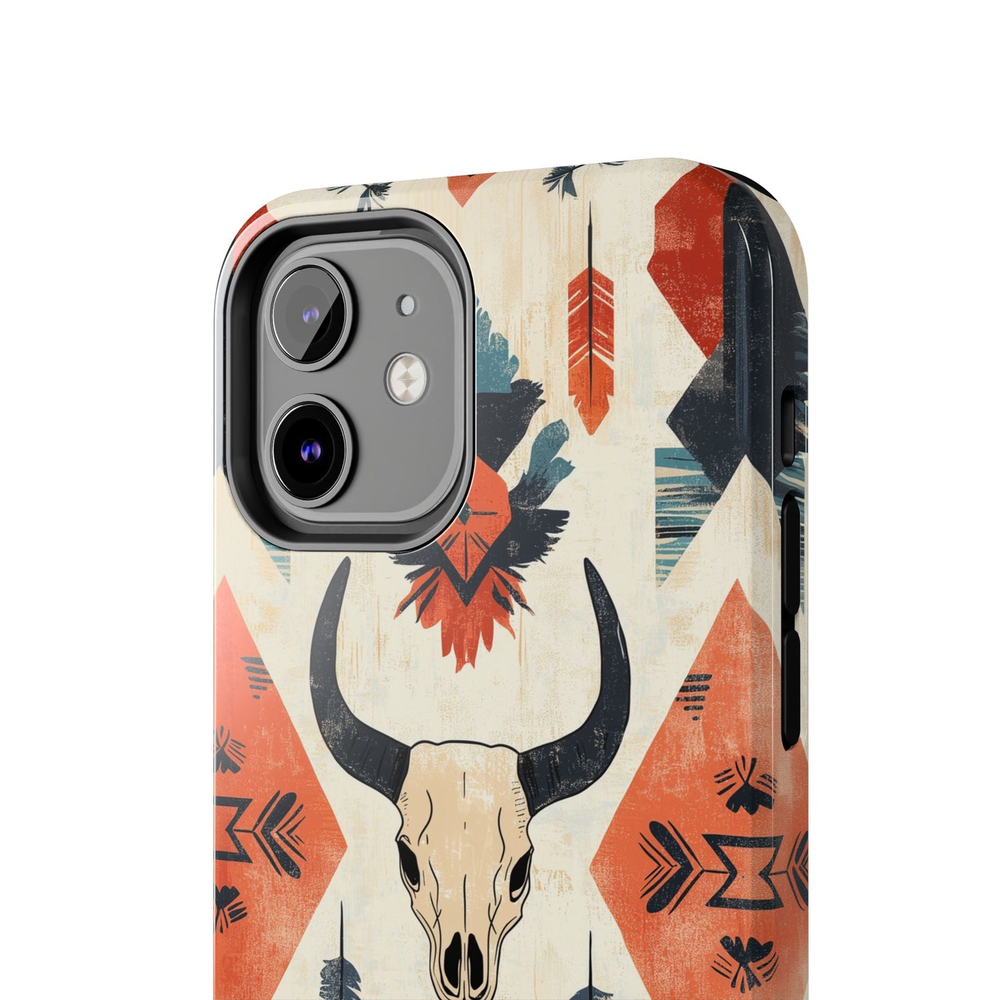 Southwestern Boho Skull Tough iPhone Case – Durable Matte Finish, Dual - Layer Protection - BOGO Cases