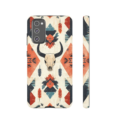 Southwestern Boho Skull Tough iPhone Case – Durable Matte Finish, Dual - Layer Protection - BOGO Cases