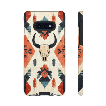 Southwestern Boho Skull Tough iPhone Case – Durable Matte Finish, Dual - Layer Protection - BOGO Cases