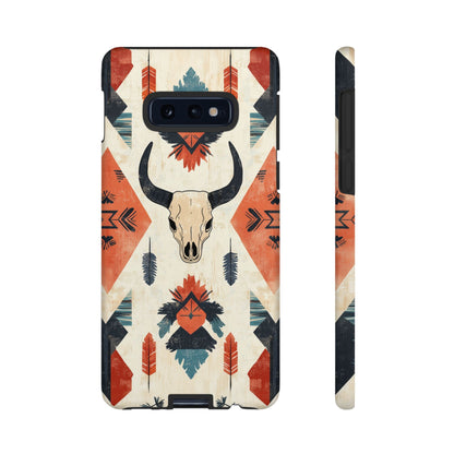 Southwestern Boho Skull Tough iPhone Case – Durable Matte Finish, Dual - Layer Protection - BOGO Cases