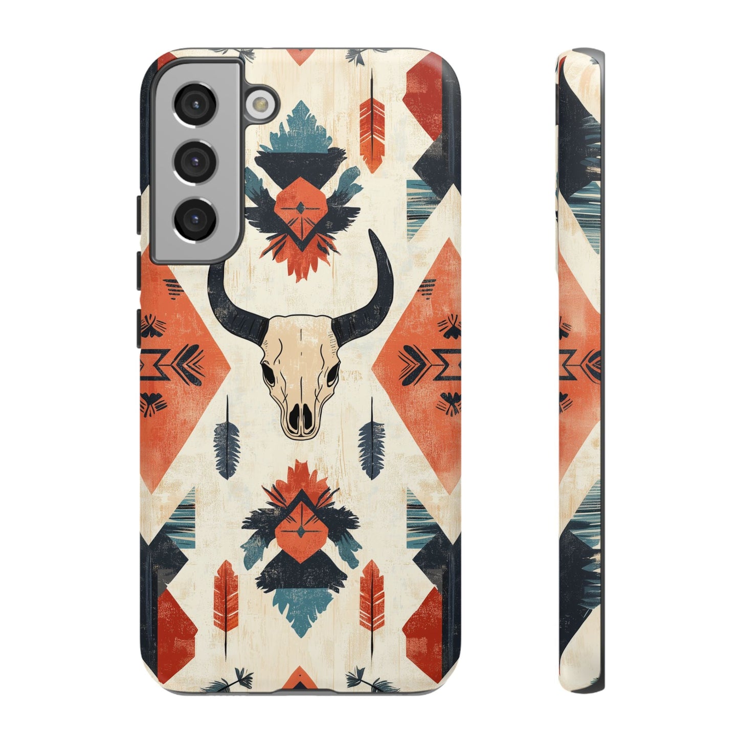 Southwestern Boho Skull Tough iPhone Case – Durable Matte Finish, Dual - Layer Protection - BOGO Cases