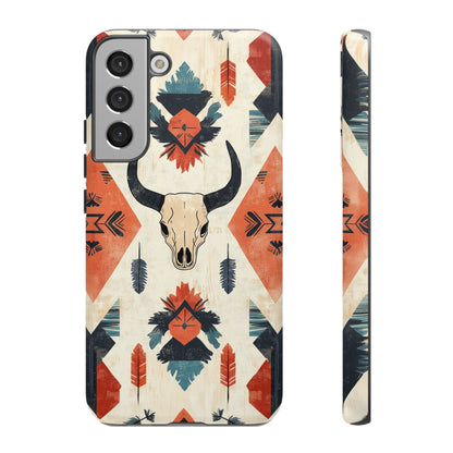 Southwestern Boho Skull Tough iPhone Case – Durable Matte Finish, Dual - Layer Protection - BOGO Cases