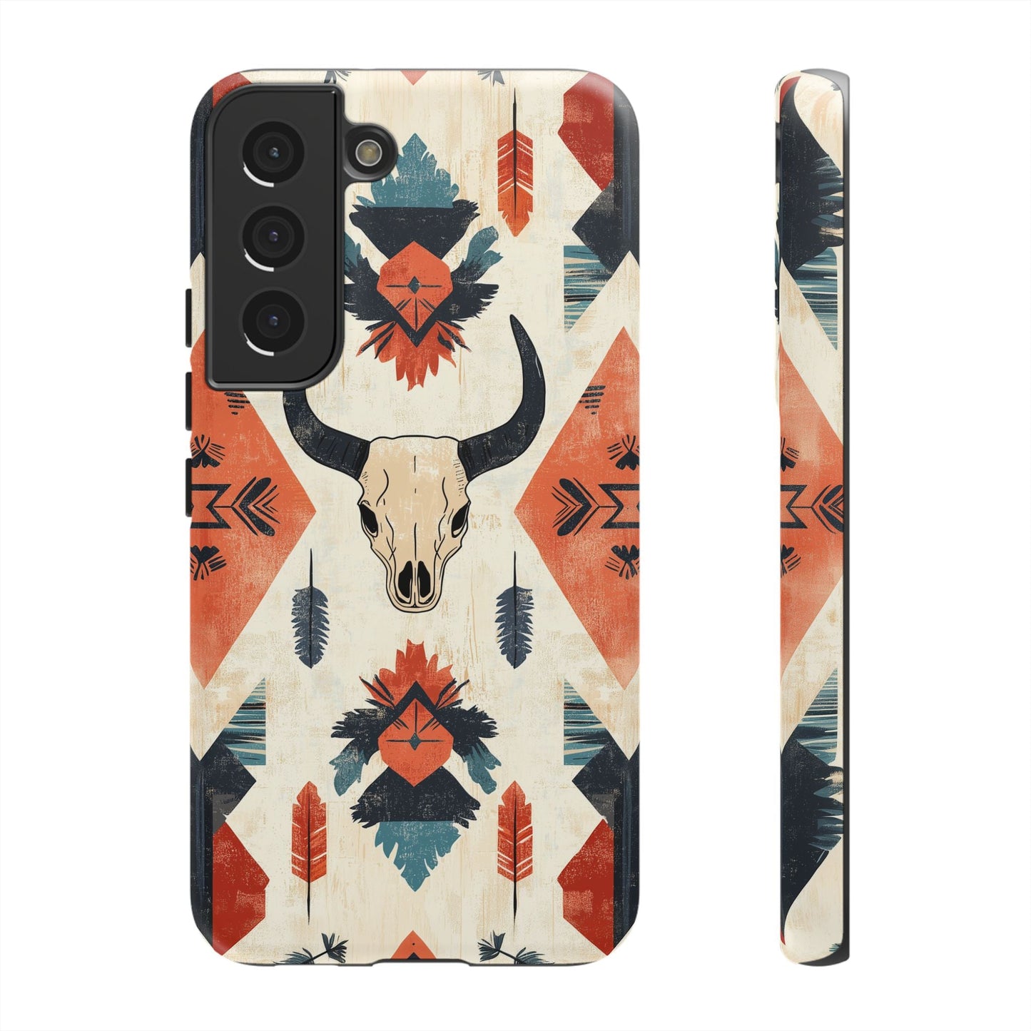 Southwestern Boho Skull Tough iPhone Case – Durable Matte Finish, Dual - Layer Protection - BOGO Cases