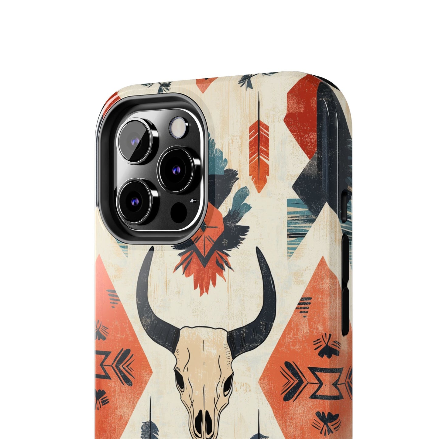 Southwestern Boho Skull Tough iPhone Case – Durable Matte Finish, Dual - Layer Protection - BOGO Cases