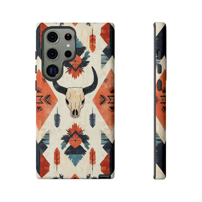 Southwestern Boho Skull Tough iPhone Case – Durable Matte Finish, Dual - Layer Protection - BOGO Cases