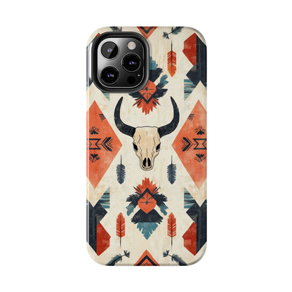 Southwestern Bull Skull iPhone Case – Durable Matte Finish with Rustic Tribal Design - BOGO Cases