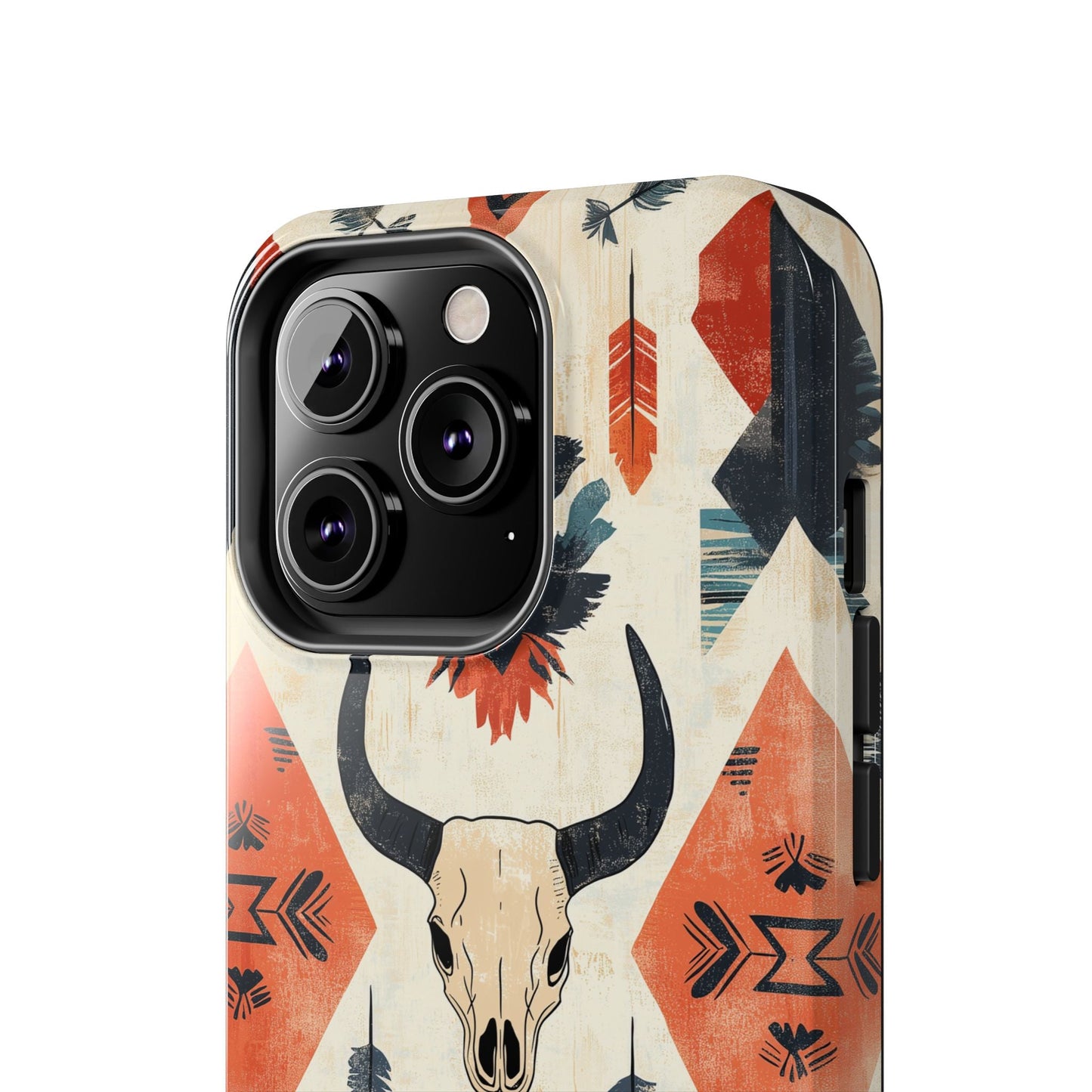 Southwestern Bull Skull iPhone Case – Durable Matte Finish with Rustic Tribal Design - BOGO Cases