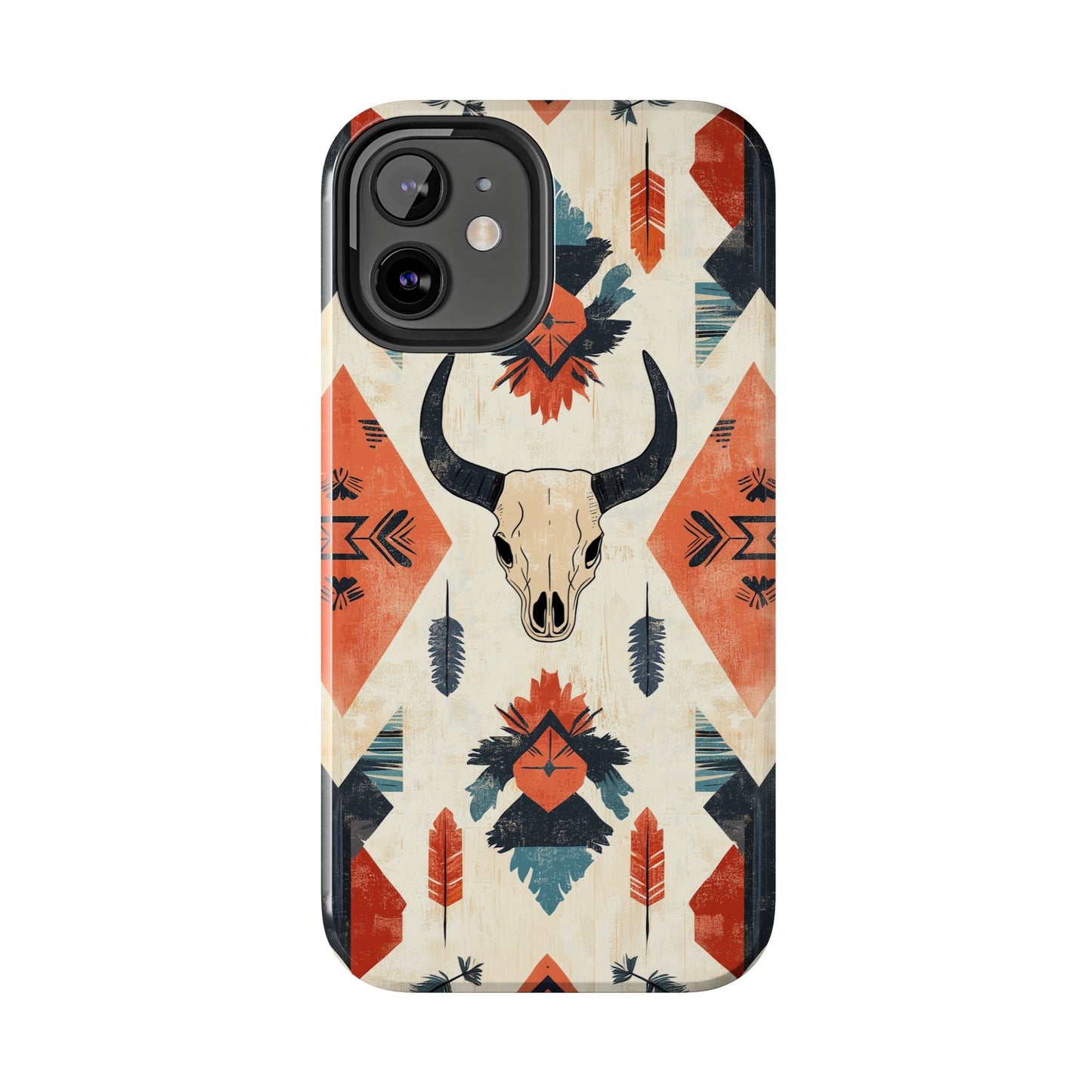 Southwestern Bull Skull iPhone Case – Durable Matte Finish with Rustic Tribal Design - BOGO Cases