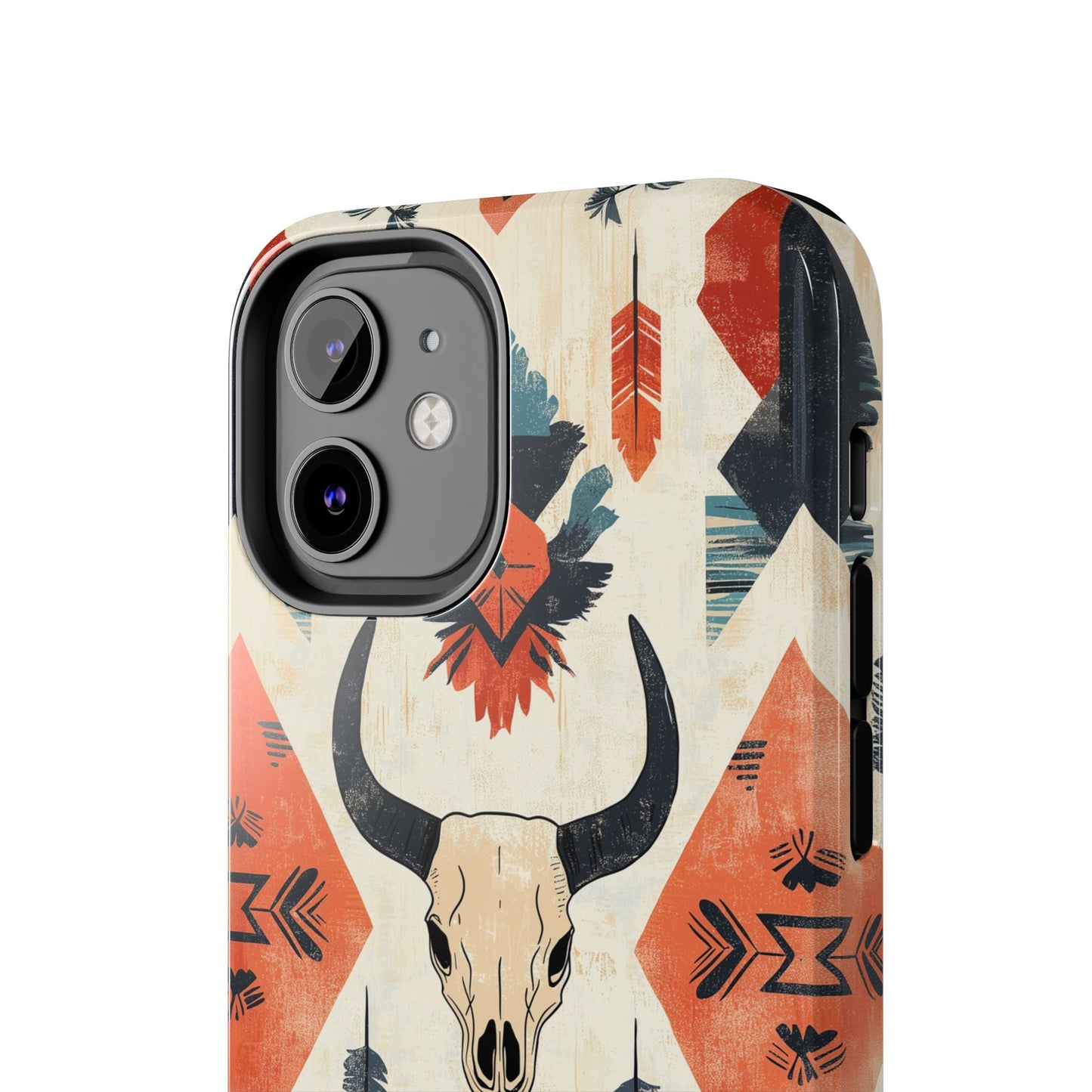 Southwestern Bull Skull iPhone Case – Durable Matte Finish with Rustic Tribal Design - BOGO Cases