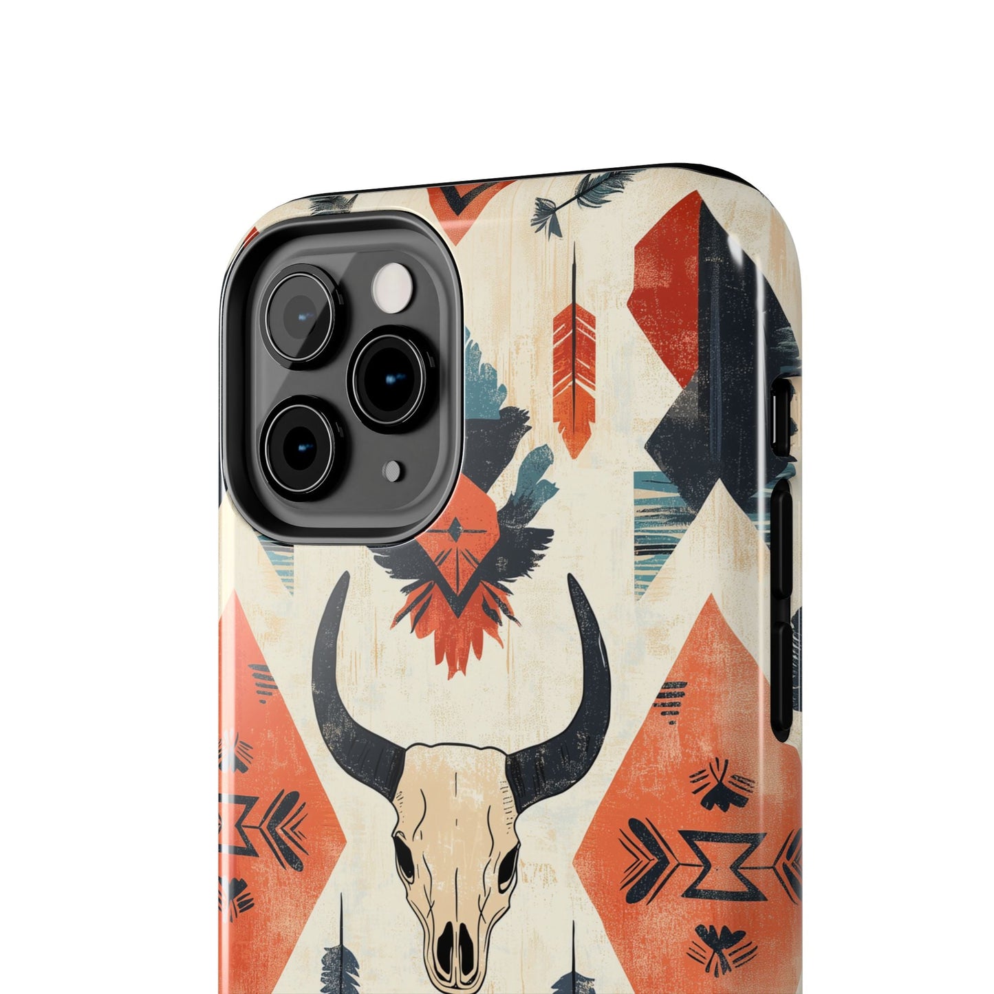 Southwestern Bull Skull iPhone Case – Durable Matte Finish with Rustic Tribal Design - BOGO Cases