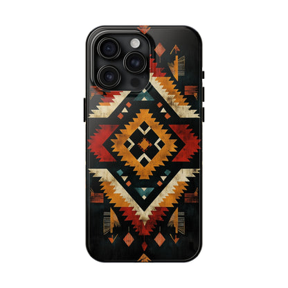 Southwestern Tribal Diamond Tough iPhone Case – Bold Geometric Pattern, Dual - Layer Protection - BOGO Cases