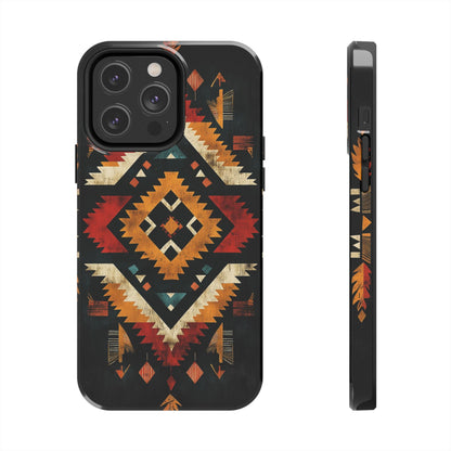 Southwestern Tribal Diamond Tough iPhone Case – Bold Geometric Pattern, Dual - Layer Protection - BOGO Cases