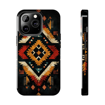 Southwestern Tribal Diamond Tough iPhone Case – Bold Geometric Pattern, Dual - Layer Protection - BOGO Cases