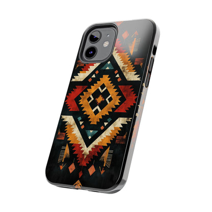 Southwestern Tribal Diamond Tough iPhone Case – Bold Geometric Pattern, Dual - Layer Protection - BOGO Cases