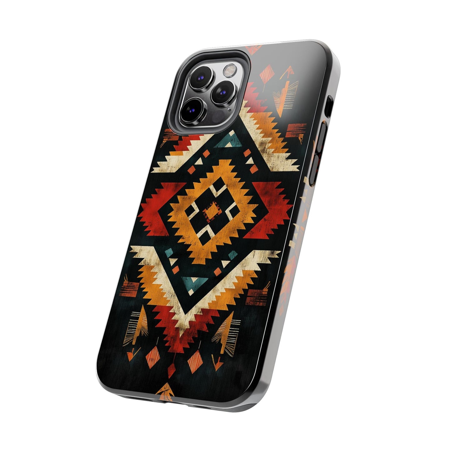 Southwestern Tribal Diamond Tough iPhone Case – Bold Geometric Pattern, Dual - Layer Protection - BOGO Cases