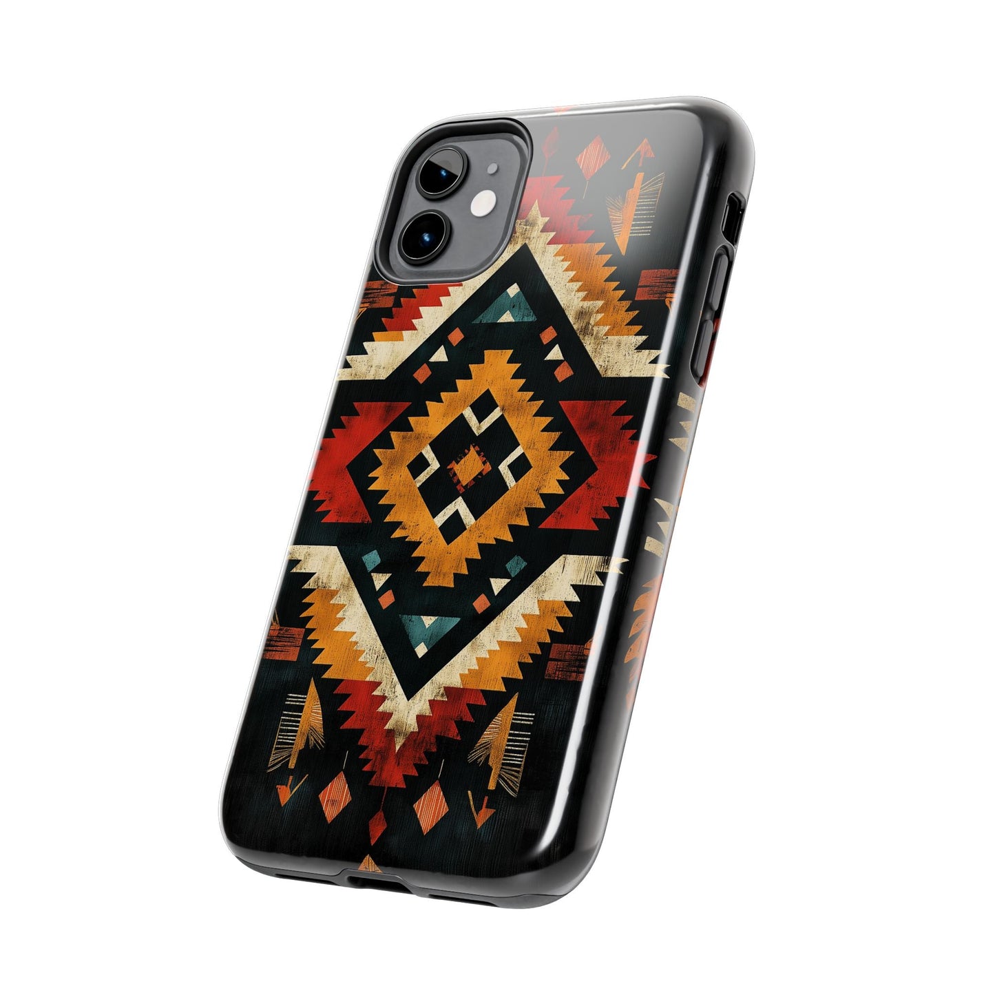 Southwestern Tribal Diamond Tough iPhone Case – Bold Geometric Pattern, Dual - Layer Protection - BOGO Cases