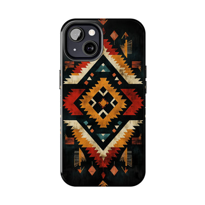 Southwestern Tribal Diamond Tough iPhone Case – Bold Geometric Pattern, Dual - Layer Protection - BOGO Cases