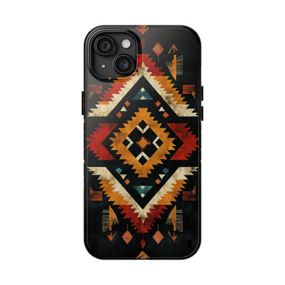 Southwestern Tribal Diamond Tough iPhone Case – Bold Geometric Pattern, Dual - Layer Protection - BOGO Cases