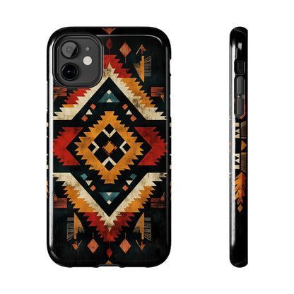 Southwestern Tribal Diamond Tough iPhone Case – Bold Geometric Pattern, Dual - Layer Protection - BOGO Cases