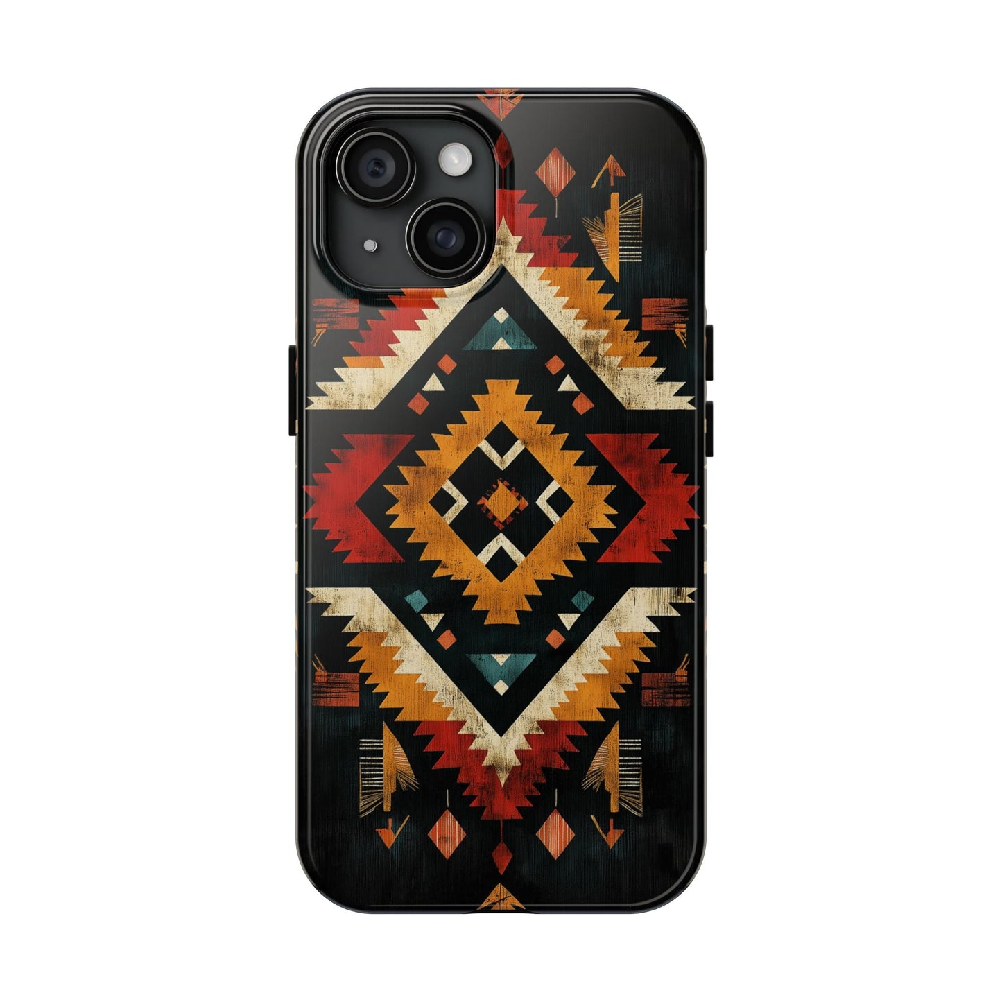 Southwestern Tribal Diamond Tough iPhone Case – Bold Geometric Pattern, Dual - Layer Protection - BOGO Cases