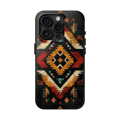 Southwestern Tribal Diamond Tough iPhone Case – Bold Geometric Pattern, Dual - Layer Protection - BOGO Cases