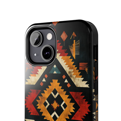 Southwestern Tribal Diamond Tough iPhone Case – Bold Geometric Pattern, Dual - Layer Protection - BOGO Cases