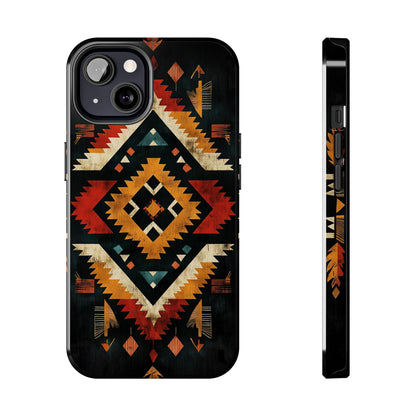 Southwestern Tribal Diamond Tough iPhone Case – Bold Geometric Pattern, Dual - Layer Protection - BOGO Cases