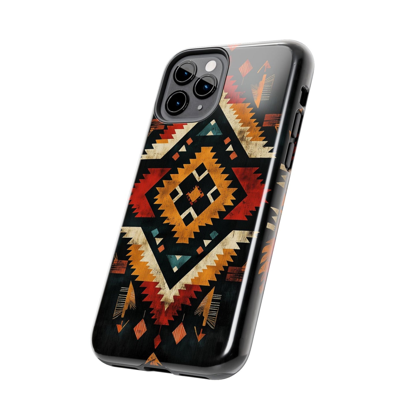 Southwestern Tribal Diamond Tough iPhone Case – Bold Geometric Pattern, Dual - Layer Protection - BOGO Cases