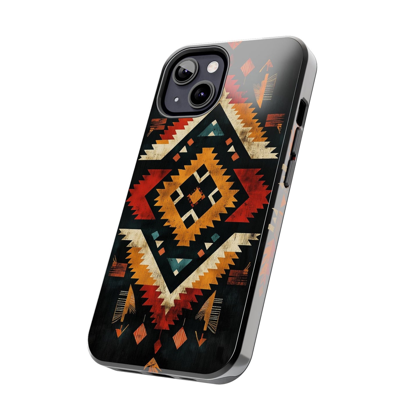 Southwestern Tribal Diamond Tough iPhone Case – Bold Geometric Pattern, Dual - Layer Protection - BOGO Cases