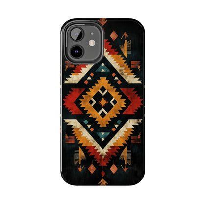 Southwestern Tribal Diamond Tough iPhone Case – Bold Geometric Pattern, Dual - Layer Protection - BOGO Cases