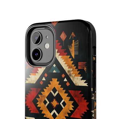 Southwestern Tribal Diamond Tough iPhone Case – Bold Geometric Pattern, Dual - Layer Protection - BOGO Cases