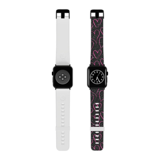 Sparkling Pink Hearts Apple Watch Band - BOGO Cases