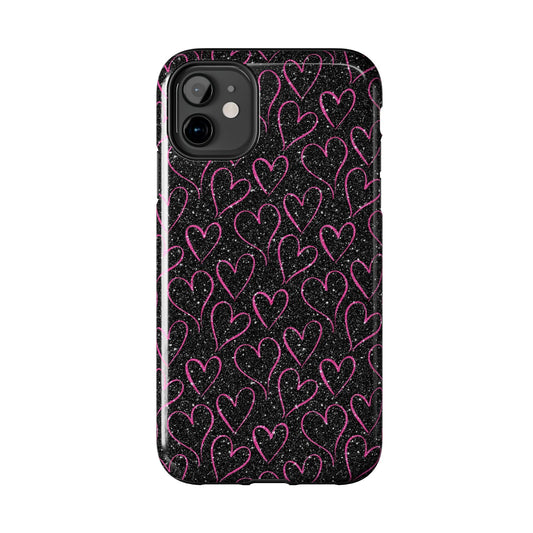 Sparkling Pink Hearts iPhone Case - BOGO Cases