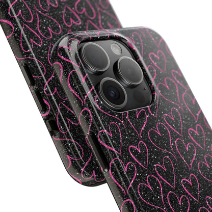 Sparkling Pink Hearts iPhone Case - BOGO Cases