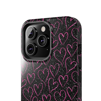 Sparkling Pink Hearts iPhone Case - BOGO Cases