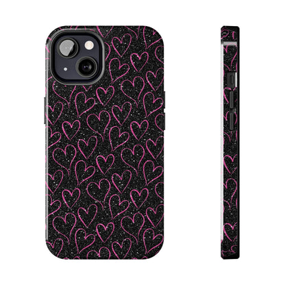 Sparkling Pink Hearts iPhone Case - BOGO Cases