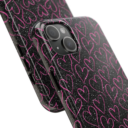 Sparkling Pink Hearts iPhone Case - BOGO Cases