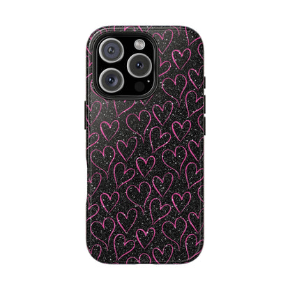 Sparkling Pink Hearts iPhone Case - BOGO Cases
